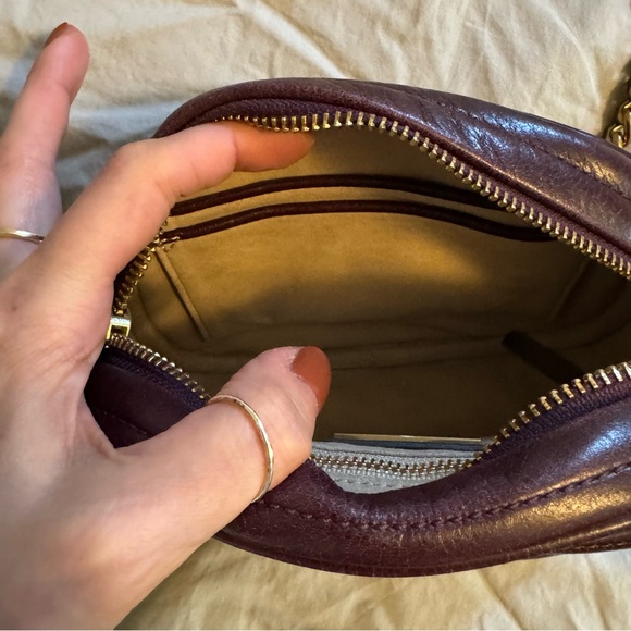 Tory Burch Kira Chevron Glazed Small Camera Bag in Fig - Picture 6 of 15